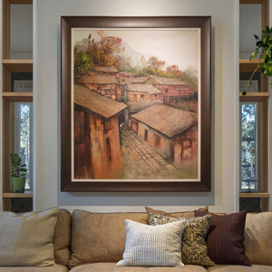 Zhangjiajie Tujia Ethnic Style Sandstone Painting Home Decor Ornament Featuring Scenery Artwork <strong>Canvas</strong> Frame <strong>Large</strong> Size Wall <strong>Art</strong> - Product Image 3