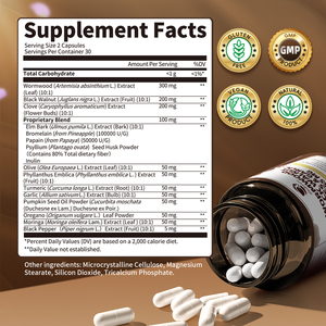 Extrait de plantes naturelles : Capsules de noix noires, armoise et clous de girofle - Complément alimentaire pour l'homme, Huile de noix noires et Teinture d'armoise en gélules molles - Product Image 3
