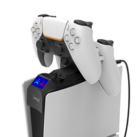 Station de Charge Double PG-P5S016 pour Manettes PS5 Slim/PS5 avec Lumière LED, Support de Chargement