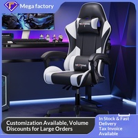 Chaise de Gaming E-sport en Cuir PU Pivotante Ergonomique avec Accoudoirs Réglables Design Moderne et Simple pour Bureau, Maison, Cybercafés, Streamers