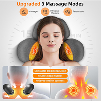 Oreiller de massage du cou rechargeable 3-en-1 avec chaleur, appareil ergonomique de traction cervicale, masseur sans fil pour le cou et les épaules