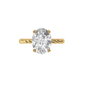 Superbe bague en diamant de laboratoire taille ovale, en argent 925 et or 9kt, 14kt, 18kt, pour femme, idéale comme bague de fiançailles - Product Image 3