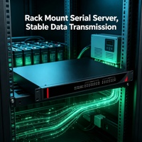 Équipement série 16 ports 1U pour montage en rack, RS485 RS232 vers Ethernet, Modbus RTU TCP SNMP Web, alimentation redondante YLDJ-028
