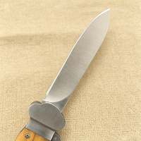 Couteau de survie EDC en acier inoxydable 5CR13 avec manche en bois, lame de 3,9 mm, couteau pliant de poche pour la randonnée et le bushcraft