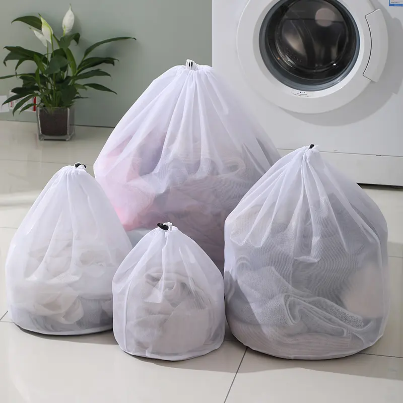 Hotel Kordel zug Wäsche sack Wieder verwendbarer Nylon Mesh Wäsche sack Haushalts maschine Wasch beutel