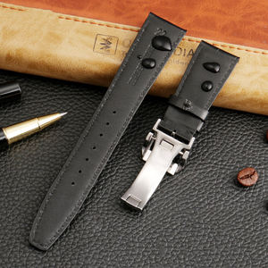 <span class=keywords><strong>Bracelet</strong></span> de <span class=keywords><strong>montre</strong></span> en <span class=keywords><strong>cuir</strong></span> véritable 20mm 22mm pour Portugal 7/Pilot Botao Fino Mark 18 Series Homme Noir Bleu <span class=keywords><strong>Marron</strong></span> - Product Image 5