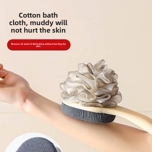 Dual-Sided ABS Bath <b>Brush</b> Handle Modern Oval Shape 2-in-1 Tool for Deep Skin Cleaning and <b>Back</b> Rubbing Bath Ball <b>Brush</b> - Product Image 4