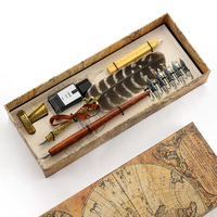 Ensemble de stylos plume et d'encre mécaniques rétro européens pour calligraphie, ensemble de stylos plume scintillants, stylo plume antique pour calligraphie avec encre