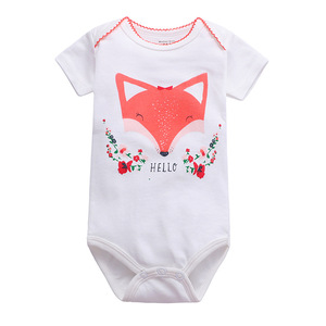 Wholesale Newborn Baby Romper Onesie Casual Short Sleeve Triangle Jumpsuit Crawling Suit 100% Cotton Button for Infants Summer - Product Image 2