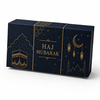 Boîte cadeau personnalisée haut de gamme de luxe avec broderie et doublure en éponge bronzée pour chocolats, parfums et cadeaux du Ramadan, idéale pour l'Aïd Moubarak