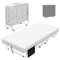 Lit pliant portable à la mode, lit simple réglable avec roues, lit pliable en métal pour chambre à coucher et bureau
