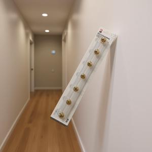 7 Ganci Trasparenti Rotondi da Parete in Plastica PVC Dorata, Design Minimalista per Conservazione Abbigliamento - Product Image 2