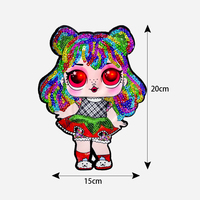 Fille patché mode vêtements accessoire clignotant lumières LED coudre sur logo dessin animé filles imprimer paillettes broderie patchs