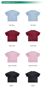 T-shirt unisexe AR011 en gros, streetwear vintage, surdimensionné, effet délavé, manches courtes, épaules tombantes - Product Image 5