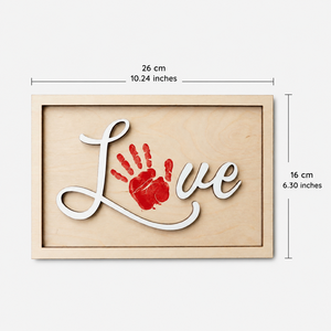 กรอบรูปไม้สำหรับพิมพ์มือเด็ก ของที่ระลึก DIY งานศิลปะพิมพ์มือครอบครัว ของขวัญวันแม่ ตกแต่งผนังบ้าน - Product Image 4