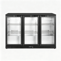 Réfrigérateur commercial à triple porte avec structure en acier peint, refroidissement par air, contrôle numérique, pour comptoir de bar, bières et boissons d'hôtel