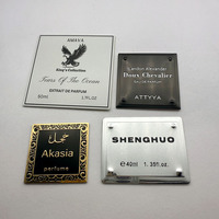 Logo personnalisé Texture Design Métal Autocollant Étiquettes de parfum Plaque signalétique Logo de marque Estampage étanche pour emballage cosmétique