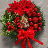 Neue Weihnachtsdekoration Jesus Weihnachtsöllampe mit Blumen Weihnachtskranz Baumdekoration Fabrik Großhandel