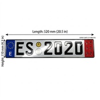 Plaque d'immatriculation automobile en aluminium de haute qualité, résistante aux intempéries, protégée contre les UV, pré-perforée, adaptable à tous les véhicules