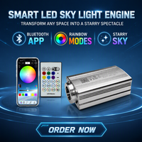 JIACHEN DC12V-24V Twinkle 16W Éclairage LED à fibres optiques en alliage d'aluminium contrôlé par application, éclairage d'ambiance pour sièges de voiture RGBW à intensité variable