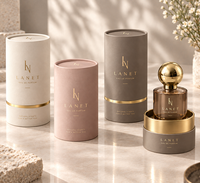 Cylindre en carton kraft biodégradable personnalisé de luxe pour cosmétiques, huiles essentielles et soins de la peau, avec gaufrage à chaud doré et fermeture magnétique
