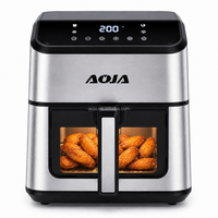 Friteuse à air visible 8L pour la maison, 1800W, panneau numérique, arrêt automatique, voyant lumineux, compatible lave-vaisselle, cuve intérieure antiadhésive