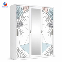 Chambre, Studio & Hôtel - Armoire coulissante, Armoire métallique & Penderie avec miroir, Robuste, Anti-rouille