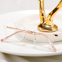 Gafas de Mujer MS 81513 con Armazón Dorado de Diseño, Antimicrobianas, Lentes Ópticas Azules de Alta Calidad, Estilo Clásico