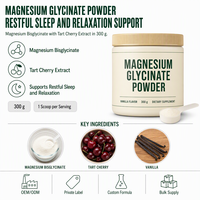 Poudre de glycinate de magnésium non OGM pour le calme nocturne et le soulagement du stress, certifiée HACCP et Halal, en sachet refermable, livraison rapide, OEM, antioxydant pour adultes