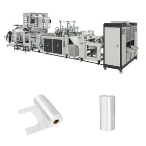 Two Lanes Automatic High Speed Bio Degradable PE Rolling Trash Garbage T-shirt Bag on Roll Making Machine