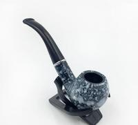 Nouvel Arrivage Pipe à Tabac en Résine avec Filtre en Bois, Pipe Courbée en Acrylique Style Libre, Prix de Gros, Accessoires pour Fumeurs