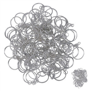 Vente directe usine – Chaîne porte-clés en nickel métallique 25-30 mm, anneau porte-clés rond plat argenté <span class=keywords><strong>avec</strong></span> longue chaîne pour pendentif de sac - Product Image 4