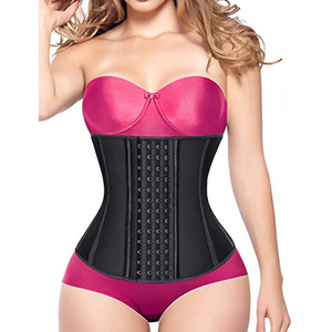 カスタムロゴXS高品質ファハスボディシェイパーロングトルソ9スチールボーン女性ラテックスウエストトレーナーコルセットベルト4フック付き - Product Image 1