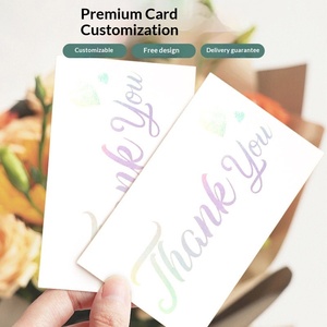 بطاقات شكر مخصصة لما بعد البيع، طباعة بطاقات تهنئة قابلة للطي من الورق المقوى والورق الأوفست مع تغليف أساسي - Product Image 1
