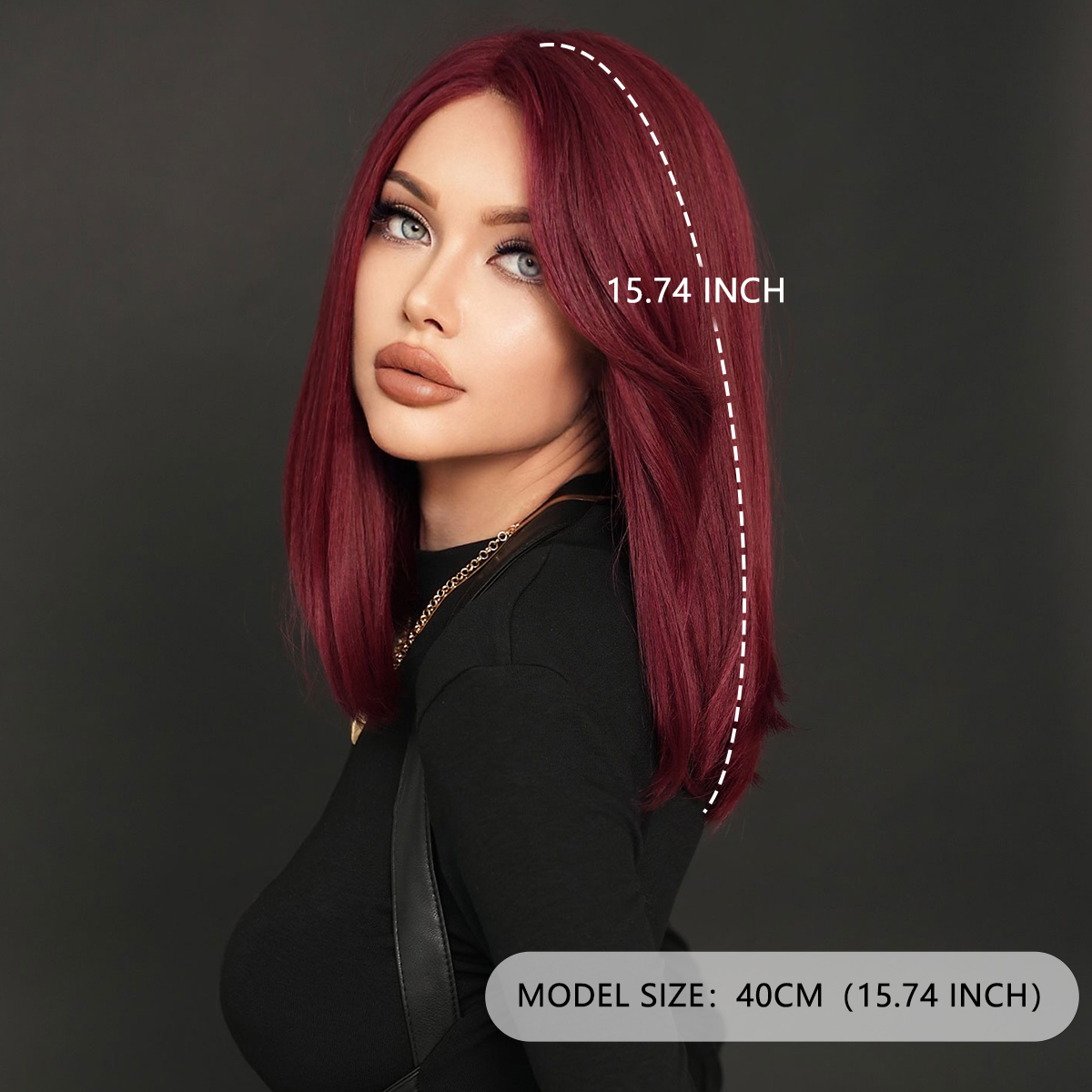 Red Brown Yaki Lace Front Wig Lace Front Yaki Straight 32 main image 2