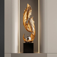 TONFO Nouveaux niches d'entrée en résine de style chinois en forme de plume, décorations pour armoire à vin et étagère à vent et à eau, pour salon et cadeau de pendaison de crémaillère