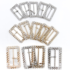 Cinturón de mujer con hebilla cuadrada grande de diamantes de imitación, elegante y moderno, con hebilla plateada ancha para vestido - Product Image 3