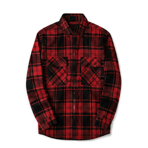 Chemise en flanelle à carreaux à manches longues pour homme de haute qualité, coupe classique, décontractée, en coton, boutonnée - Product Image 1