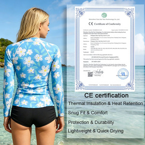 Combinaison de plongée en néoprène 2 mm avec protection UV, haut de combinaison pour sports nautiques, plongée libre, snorkeling, veste zippée, logo personnalisé, combinaison de plongée pour femmes - Product Image 2