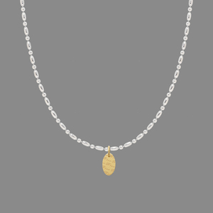 Women's Fashionable Anniversary Mini <b>Charm</b> Coin Pendant Claw Setting 18K Gold Plated Stainless Steel Bamboo Chain Vintage Flower - Product Image 2