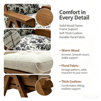 Fauteuil de loisirs moderne en bois massif avec coussin en éponge, chaise écologique pour salon et hôtel
