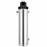 Purificateur d'eau vertical en acier inoxydable avec vanne manuelle multi-voies, manomètre, vidange par le bas, ultrafiltration sur pied