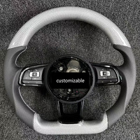 Volant en fibre de carbone personnalisé pour Volkswagen Touran Tiguan Polo Passat Golf Jetta, adaptable pour l'ancien et le nouveau modèle, plug and play