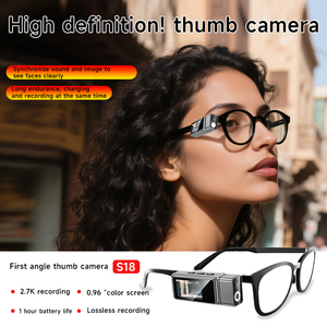Caméra d'<span class=keywords><strong>action</strong></span> FPV S18 1080P 30fps avec écran de 0,96 pouce, fixation sur étui de lunettes, mains libres, anti-tremblement - Product Image 1