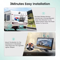 10.1 ''sans fil WiFi double antennes camion DVR enregistreur moniteur 4 canaux énergie solaire magnétique-installation caméra pour camping-car/remorque