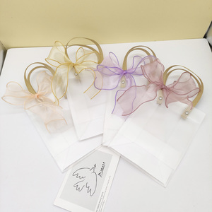 All'ingrosso nastro di Organza con fiocco di plastica trasparente borsa regalo regalo con fiocco in Chiffon - Product Image 5