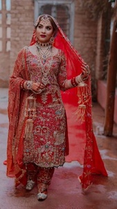 Vestido de novia con cuentas de cristal, elegante vestido de novia con cuentas de cristal, hermoso, pesado, KURTA con SALWAR, trabajo de piedra para boda = 2021 - Product Image 2