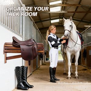 Support à selle en bois massif, organiseur de selle pour chevaux, support de rangement pour équipement équestre - Product Image 2