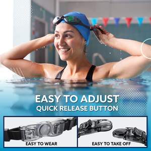 Lunettes de natation Lunettes de natation sans fuite avec pince-<span class=keywords><strong>nez</strong></span>, bouchons d'oreilles, bonnet de bain et étui pour hommes femmes - Product Image 6