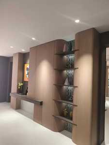 Meuble de rangement mural complet sur mesure pour toute la maison, avec panneau bicolore, grille <span class=keywords><strong>d</strong></span>'affichage ouverte et armoire fermée - Product Image 2